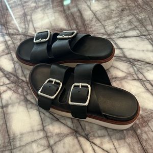 J Slides leather platform sandals 7